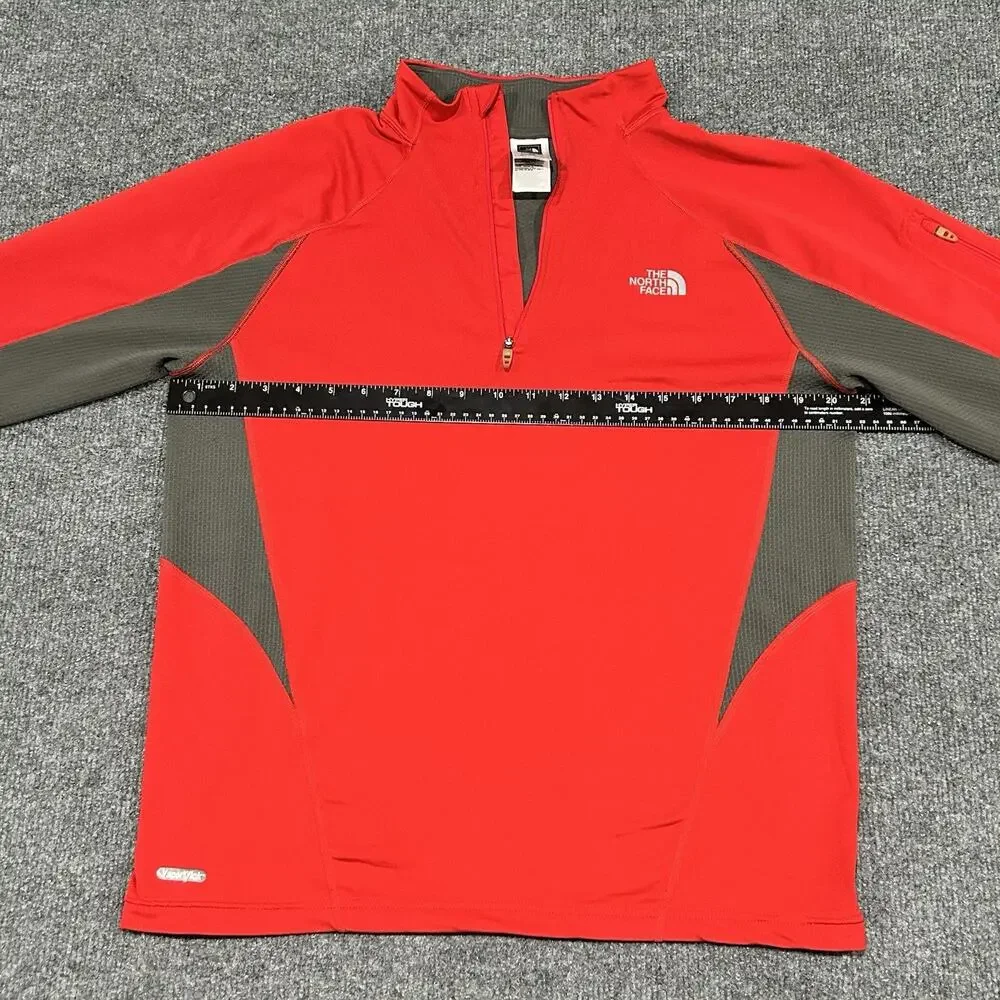 The North Face Men's Medium Red 1/4 Zip Pullover VaporWick Running Fleece Jacket